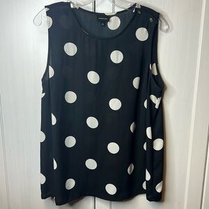 Who What Wear Polka-dot Sleeveless Top